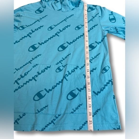 NWOT Champion Logo‎ Hoodie Jersey Knit Long Sleeve Tee Big Kids Unisex M - Picture 7 of 11